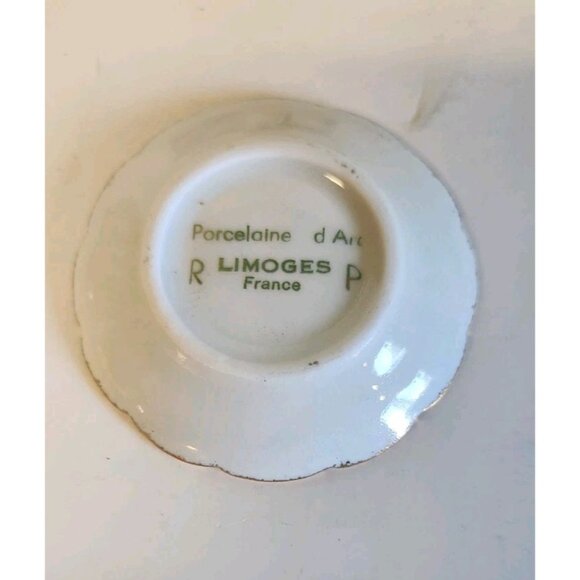 Vintage Porcelain d'Art Limoges Mini Plates Set 5 Courting Scene With 4 Stands - Picture 7 of 11